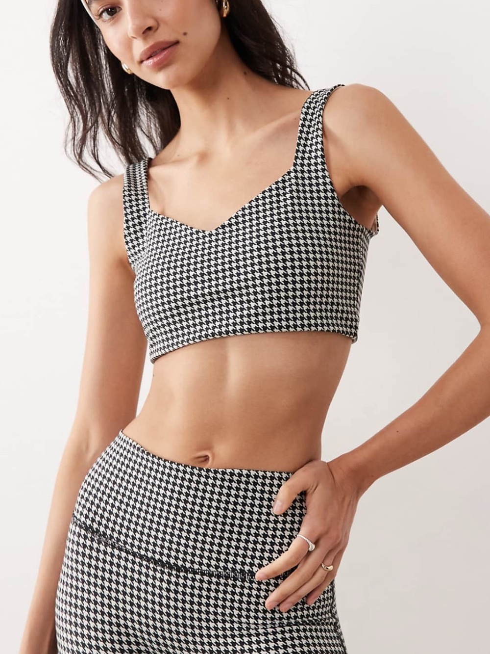 Abercrombie & Fitch YPB SCULPTLUX Houndstooth Sports Bra